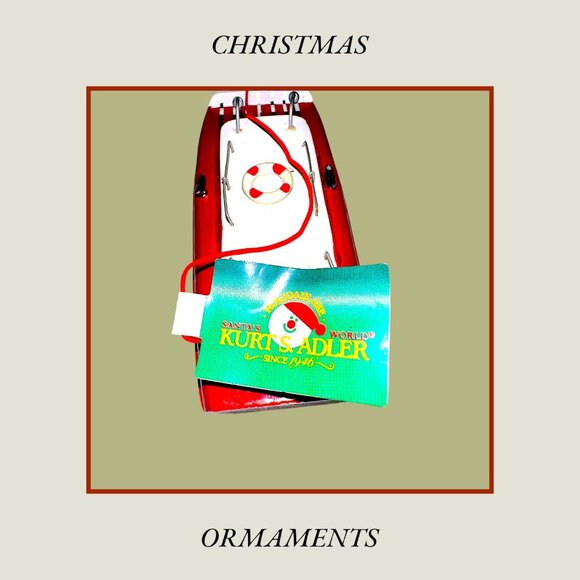 Kurt S. Adler Fishing Boat Christmas Tree Ornament Vintaged Collectable Detailed - Picture 2 of 16